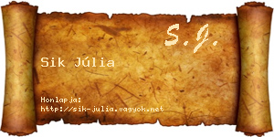 Sik Júlia névjegykártya