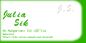 julia sik business card